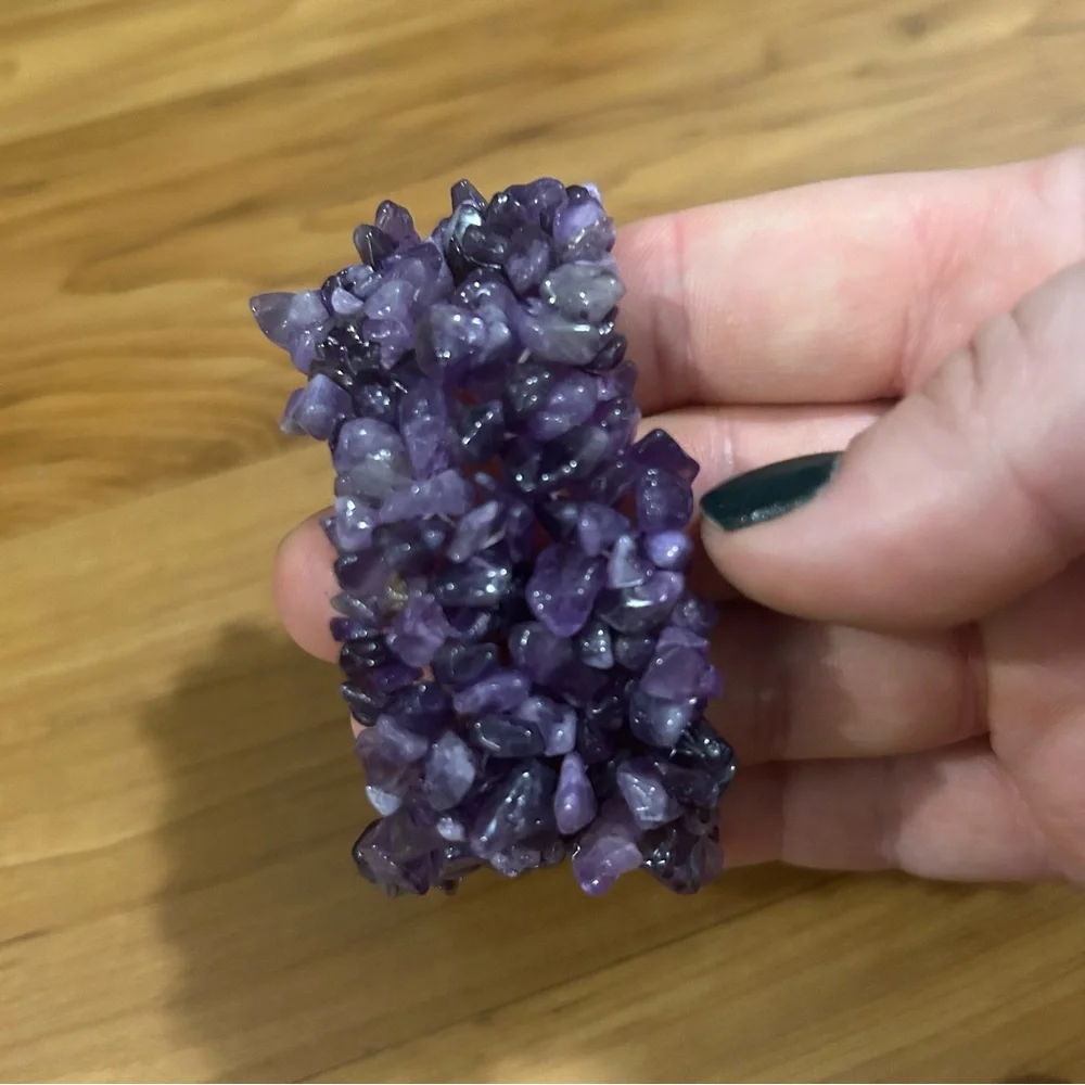 Purple Gemstone Stretch Bracelet